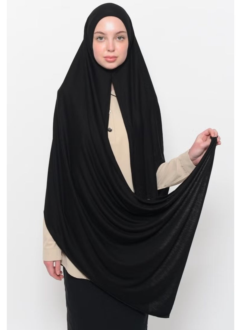 Altobeh Ready Practical Interlocking Luxury Organic Plain Combed Cotton Shawl Cross Aligned - Black - Image 2